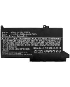 Batteri for Dell 38,76Wh 11,4V 3400mAh
