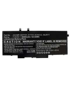 Batteri for Dell 60.80Wh 7.6V 8000mAh