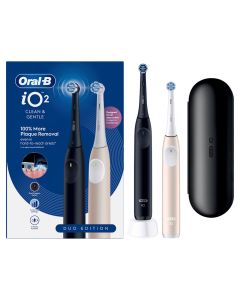 Oral-b iO Series 2 Duo elektrisk tannbørste med reiseetui - svart/rosa