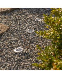 Mini solcellelyskastere til plenen - 4 stk.