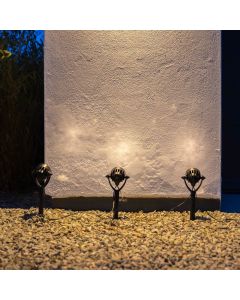 Saphia solcelle-spotlight spike - 3 stk.