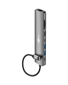 USB-C 3.2 Hub 8-port - HDMI/RJ45/SD - 4K@60Hz - grå - 0,1m