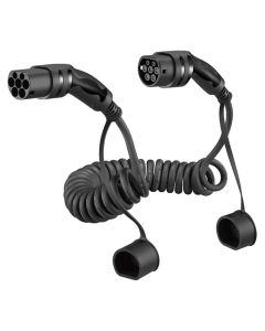 Type 2 Spiral Ladekabel til elbil - 22kW 5m, incl. Taske, sort