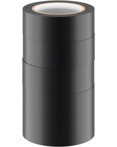Isolasjonstape, 19 mm x 10 m, svart, 5 stk.