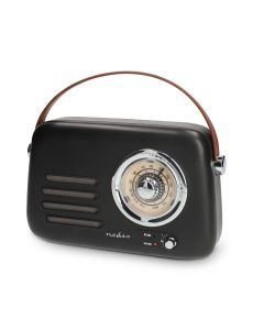 Nedis FM/AM-radio, oppladbar, Bluetooth, AUX, USB-port