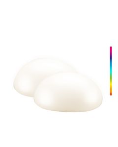 Goobay LED solcellelys til hagen, halvkule, RGBW, 24 cm - 2 stk.