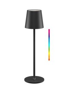 Goobay oppladbar LED-bordlampe for innendørs / utendørs, RGBW, dimbar, 38 cm - Svart