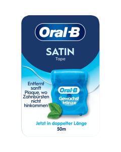 Oral-B Satin Tape Mint tanntråd, vokset, 50 m