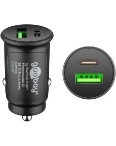 Goobay dobbel USB PD-bilopplader 30 W (1 x USB-C/1 x USB-A)