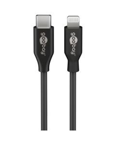 USB-C 2.0 til Lightning-lade- og datakabel, MFI, svart, 0,5 m