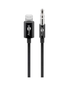 Goobay Lightning til 3,5 mm minijack lydkabel, MFI, svart, 1 m
