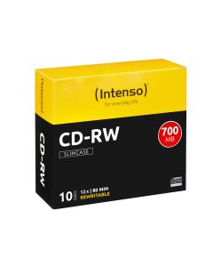 Intenso® CD-RW 700 MB/80, minst 12x hastighet – 10 stk. i slank eske