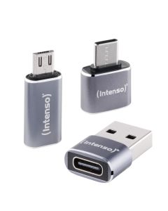 Intenso® USB 2.0-adapter i aluminium, blandet pakke – 3 stk.