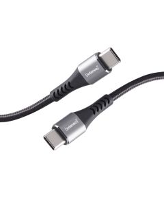 Intenso® USB-C til USB-C lade- og datakabel 60 W, tekstil, svart, 1 m