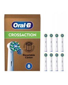 Oral-B CrossAction tannbørstehoder, 8 stk. – hvit