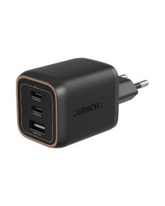 Duracell USB-C PD GaN-multiport-hurtiglader 65 W (2xUSB-C/1xUSB-A), svart
