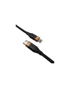 Duracell USB-C 2.0 til Lightning-lade- og datakabel, 30 W, MFI, tekstil, svart, 2 m