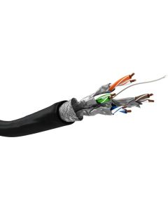 Goobay CAT 7 utendørs nettverkskabel S/FTP (PiMF), svart – 100 m