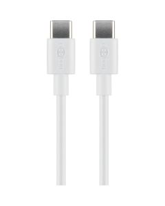 Goobay USB-C 2.0 til USB-C lade- og datakabel, hvit, 0,5 m