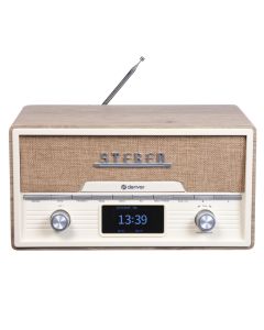Denver MDA-525LW DAB+-radio med FM, USB og Bluetooth, lys trefarge
