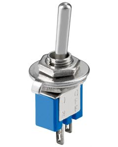 Sub miniature toggle switch - ON-OFF, 2 pin, blå housing