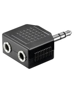 Audio adapter 3,5mm stereo plug>2x3,5mm stereo jack