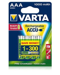 VARTA AAA / R03 / Micro Oppladbare batterier (4 stk.) 1000 mAh
