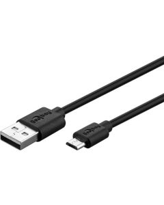 Micro USB lade- og datakabel, Svart 1m