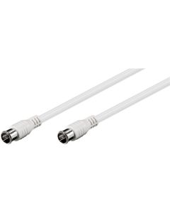 SAT kabel, F-Stik - hurtigtilslutning, hvid, 2,5m