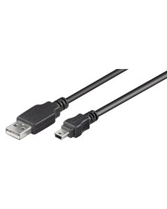 USB 2,0 Hi-Speed kabel, sort, 3m,