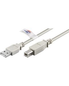 USB 2,0 Hi-Speed kabel, grå, 5m,