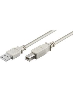 USB 2,0 Hi-Speed kabel, grå, 3m,