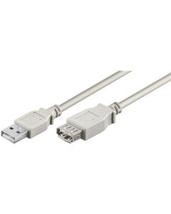 USB 2,0 Hi-Speed forlengerkabel, grå, 1,8m,