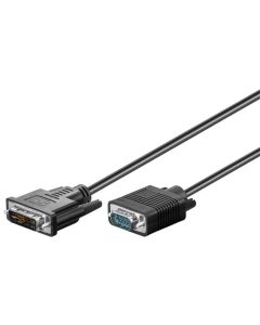 DVI-I/VGA FullHD kabel, sort, 2m,