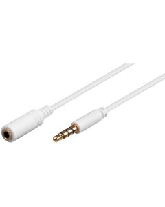 3,5mm jack forlengerkabel hvit 3m