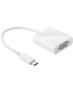 USB-C 3.1 til VGA adapterkabel, hvit, 0,10m