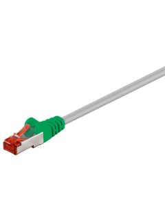 CAT 6 Crossover-patchkabel, S/FTP (PiMF), grå, grønn, grå-grønn, 1m