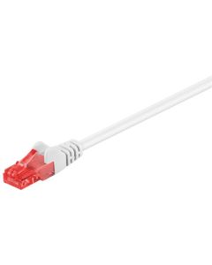 CAT 6 patchkabel, U/UTP, hvit, 0,5m