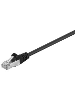 CAT 5e patchkabel, SF/UTP, sort, 0,5m