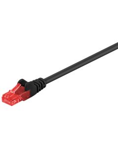 CAT 6 patchkabel, U/UTP, sort, 2m