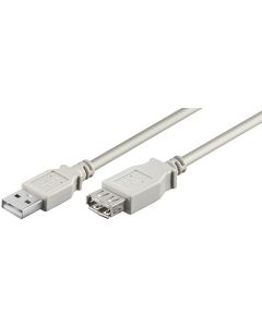 USB 2,0 Hi-Speed forlengerkabel, grå, 3m,