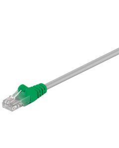 CAT 5e Crossover-patchkabel, U/UTP, grå-grønn, 10m