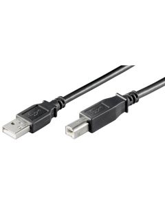 USB 2,0 Hi-Speed kabel, sort, 3m,