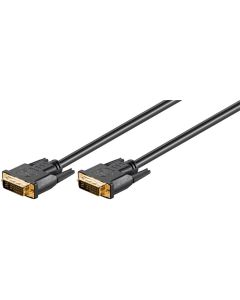 DVI-I FullHD kabel dual link, sort, 2m,