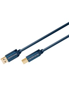 Clicktronic Casual USB 3,0 kabel 1,8m - high-speed datakabel med A/B stikk