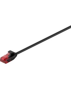 CAT 6 slim patchkabel U/UTP,sort, 0,25m