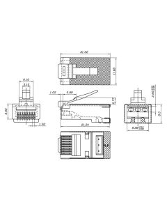 RJ45 CAT 6A STP avskjermet til rund kabel