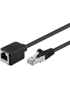 CAT 5e extension cable F/UTP, sort, 15m