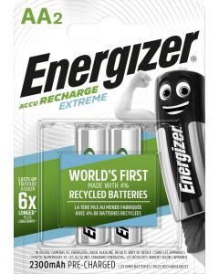 Energizer Recharge Extreme AA 2300mAh batterier (2 stk. pakke)