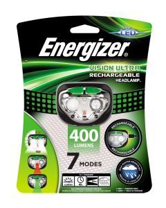 Energizer LED HL Vision Ultra Oppladbar Pandelampe - 400 lumen